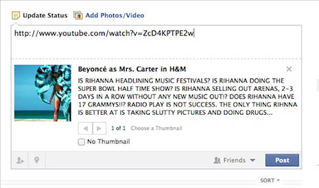 Beyonce Facebook