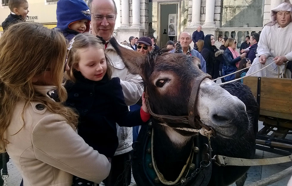 Sveti Nikola na Narodnom trgu, magarac