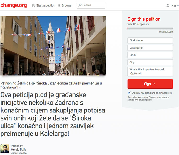 Kalelarga - online peticija