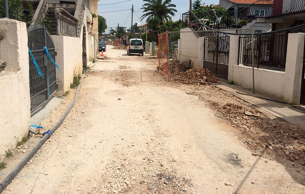 Radovi na vodovodu u Sukošanu - ulica