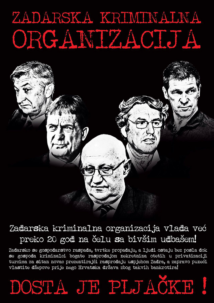 Zadarska kriminalna organizacija - dosta je plajačke (FB grupa Želim da se Kalelarga...)