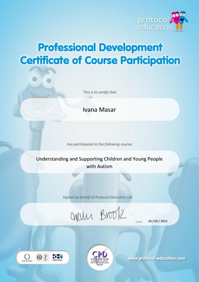 Ivana Masar - certifikat