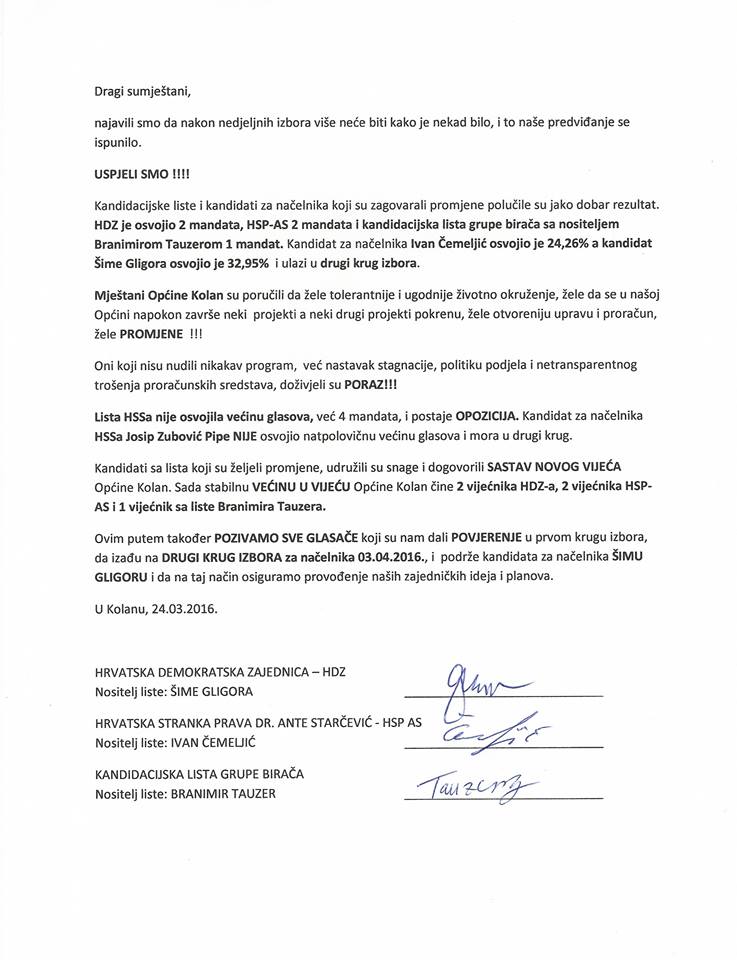 Sporazum Kolan HDZ-HSP AS-Nezavisna lista mladih