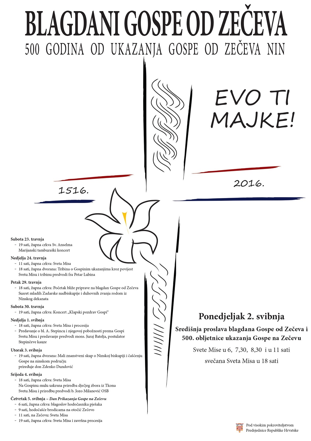 PLAKAT PROSLAVA 500 OBLJETNICE GOSPE OD ZEČEVA