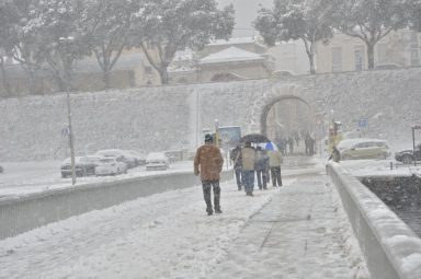 Snijeg u Zadru (Foto: Ivan Katalinić / Antena Zadar)