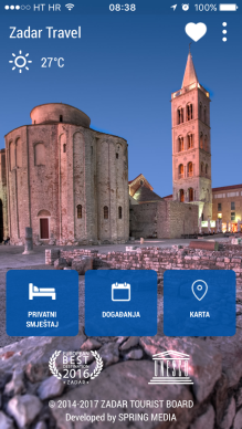 App Zadar Travel homepage