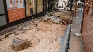 ulica stjepana radica,poplocavanje nogostupa