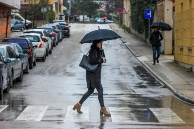 kisa, kisobran, zima, hladno, vrijeme, vremenska prognoza