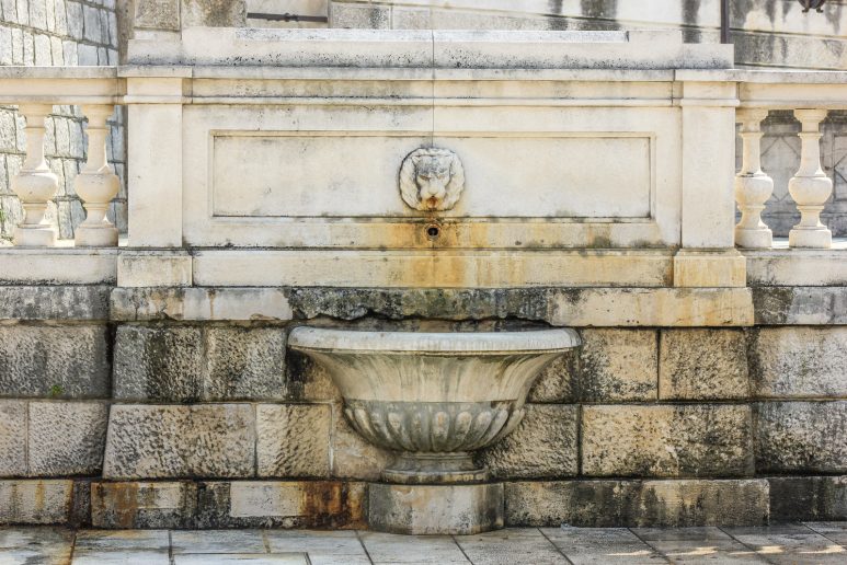 fontana, lav, pet bunara, trg petra zoranica