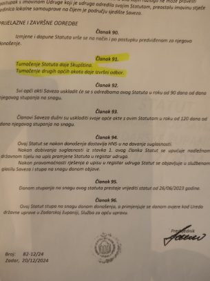 statut nszž članak 91 statuta